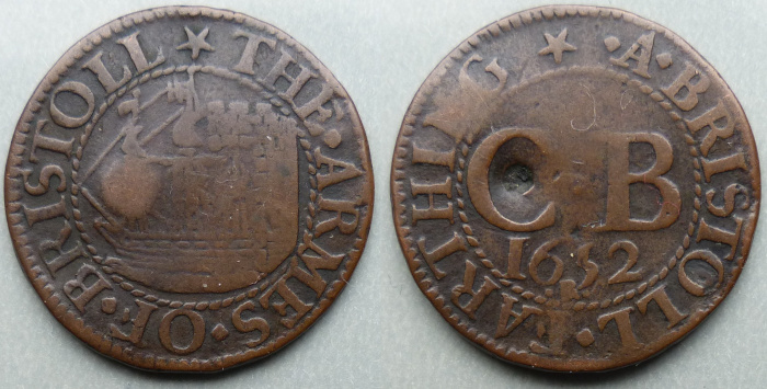 Bristol, city issue 1652 farthing N1461